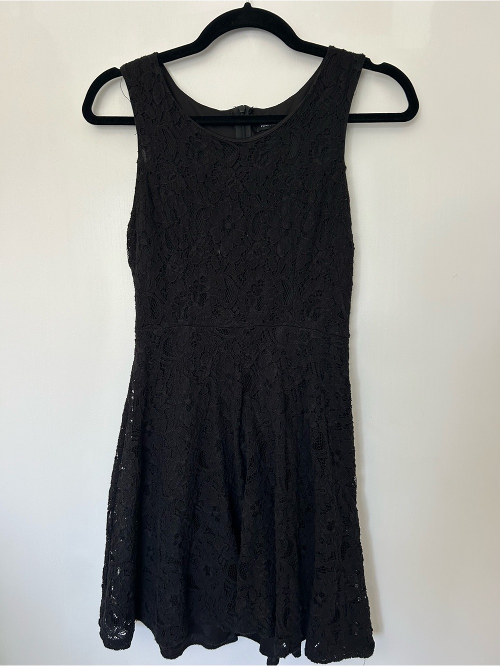 Girls' Black Lace Sleeveless Fit-and-Flare Dress